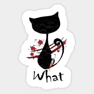 Cat What Murderous Black Sticker